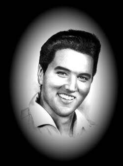 Elvis on Black Granite